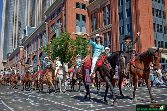 Calgary Stampede với màn trình diễn cuộc diễu hành ngoài trời lớn nhất thế giới