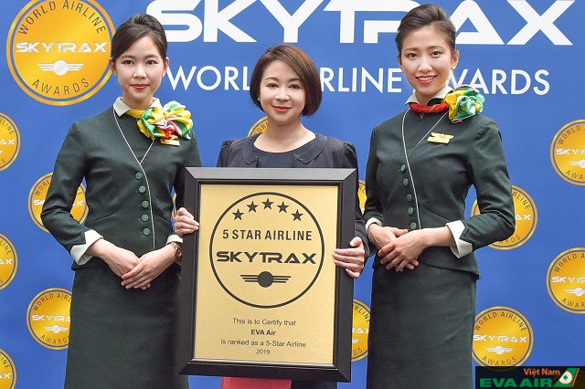 EVA Air được SKYTRAX đánh giá với chất lượng 5 sao năm 2019