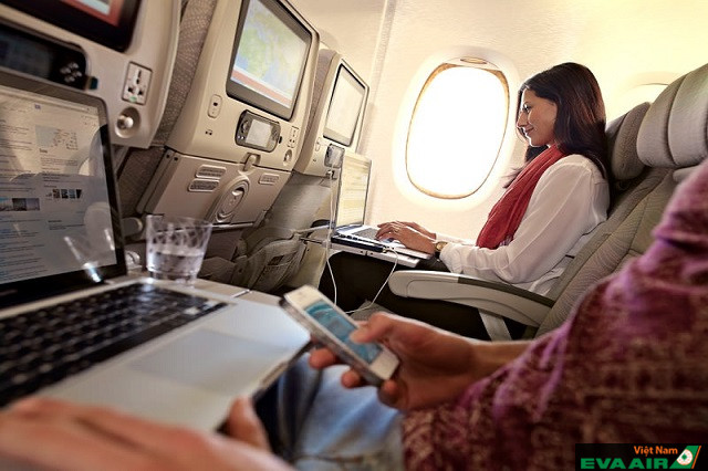 Bạn sẽ được trải nghiệm dịch vụ wifi miễn phí trên các chuyến bay EVA Air
