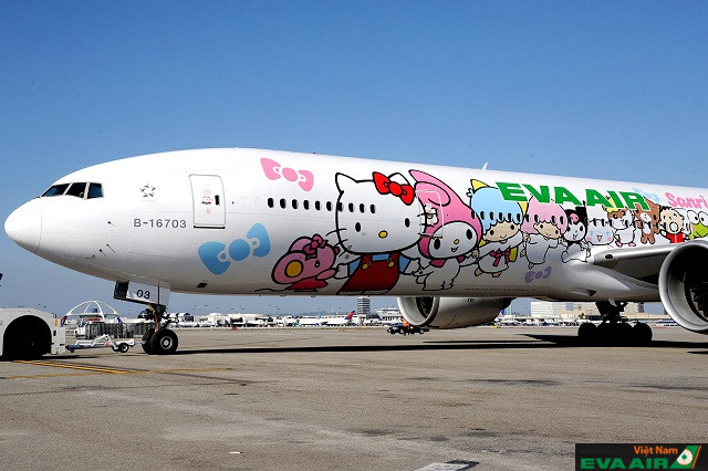 Những chiếc máy bay có hình tượng Hello Kitty cực kỳ xinh xắn của hãng EVA Air