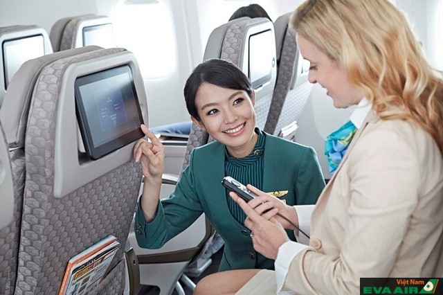 Hành khách sẽ nhận được nhiều tiện nghi tuyệt vời trên chuyến bay của EVA Air