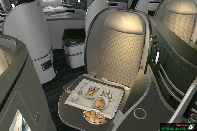 Hạng ghế Royal Laurel Class của EVA Air có chỗ ngồi tiện nghi, hiện đại