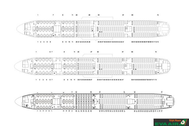 Sơ đồ ghế ngồi trên máy bay EVA Air