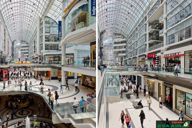 Toronto Eaton Center là nơi tuyệt vời cho các tín đồ mua sắm tại Toronto