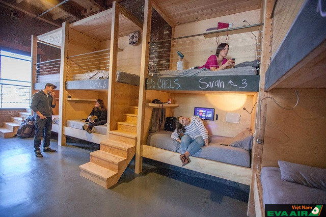 PodShare DTLA có các giường ngủ đầy riêng tư