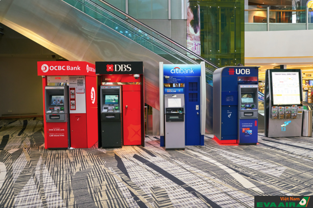 Các cây ATM được bố trí tại nhiều vị trí trong nhà ga sân bay quốc tế Washington