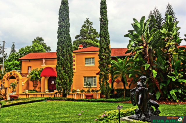 Một góc không gian xanh mát ở bảo tàng và vườn Albin Polasek
