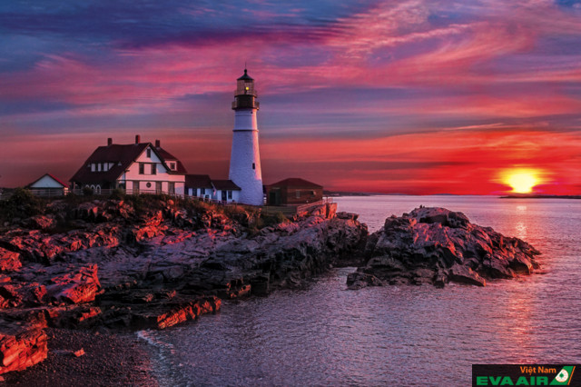 Ngọn hải đăng Portland Head Light là một trong những điểm nổi tiếng mà bạn có thể tìm thấy ở Portland