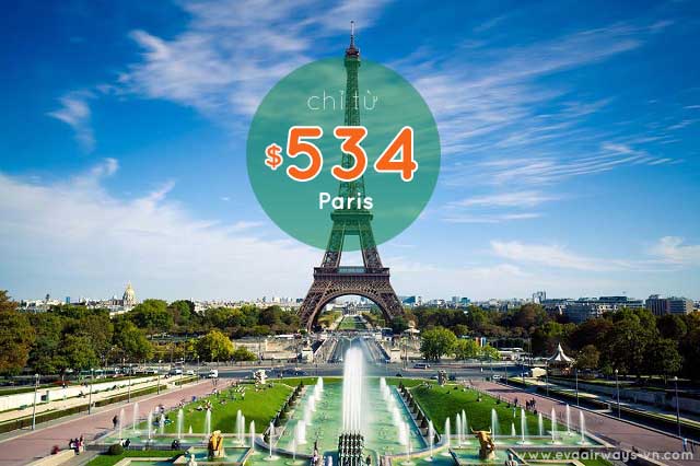 Vé máy bay đi Paris “Pháp” một chiều - khứ hồi giá rẻ
