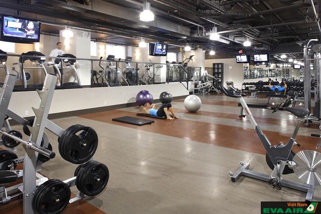 Du khách có thể thoải mái sử dụng các thiết bị thể thao trong phòng tập gym